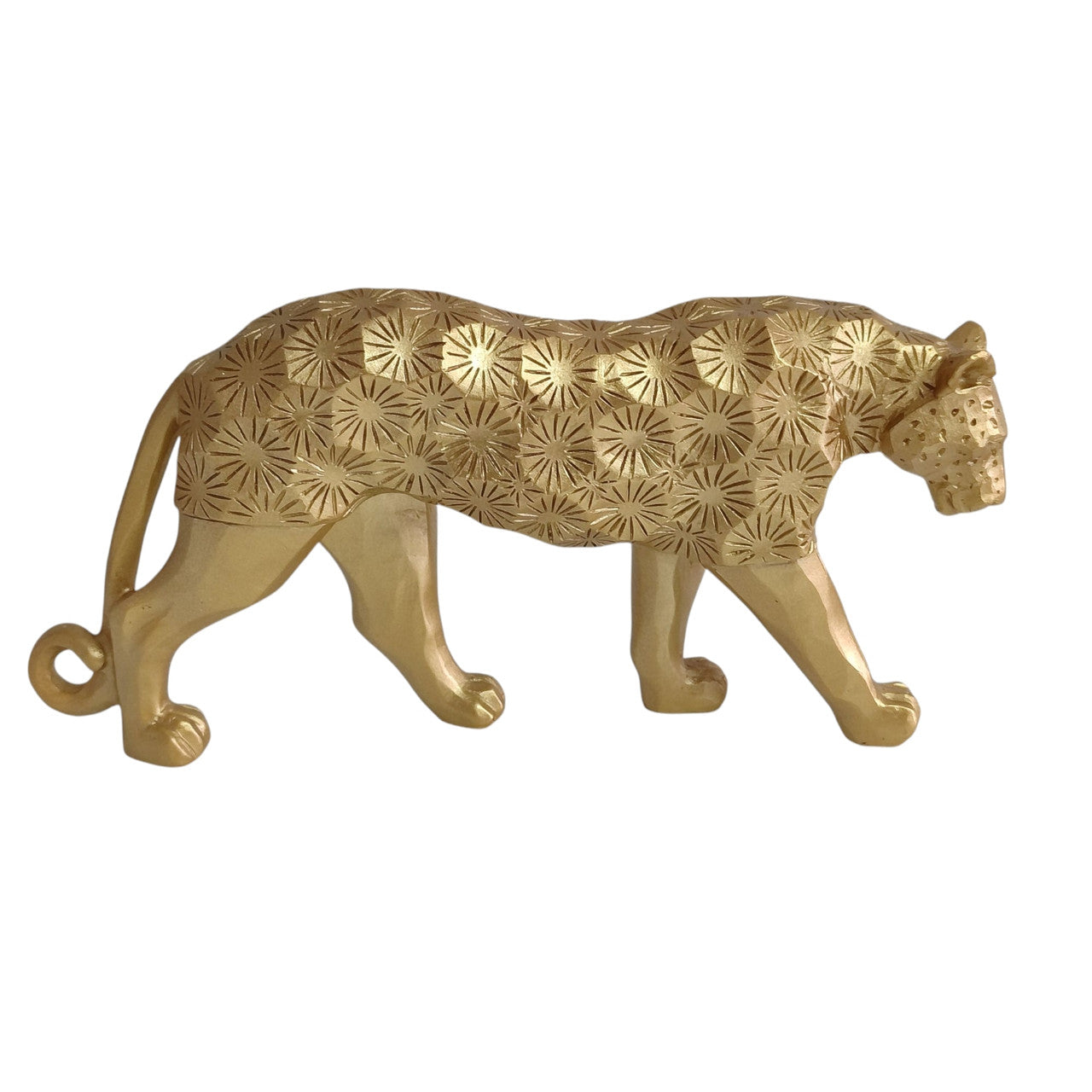 LT6543A Animal Figurine - Gold Leopard, Sun Rays Body