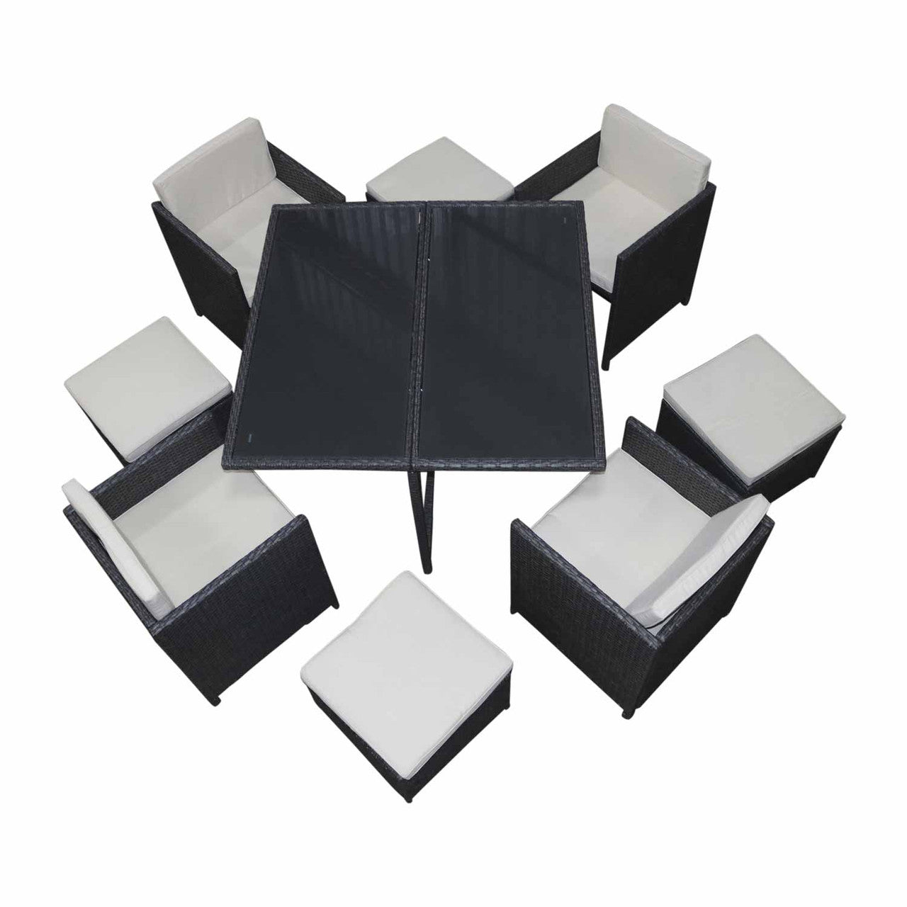 8 - Piece Grey & White Rattan Outdoor Patio Furniture Set - Future Decor