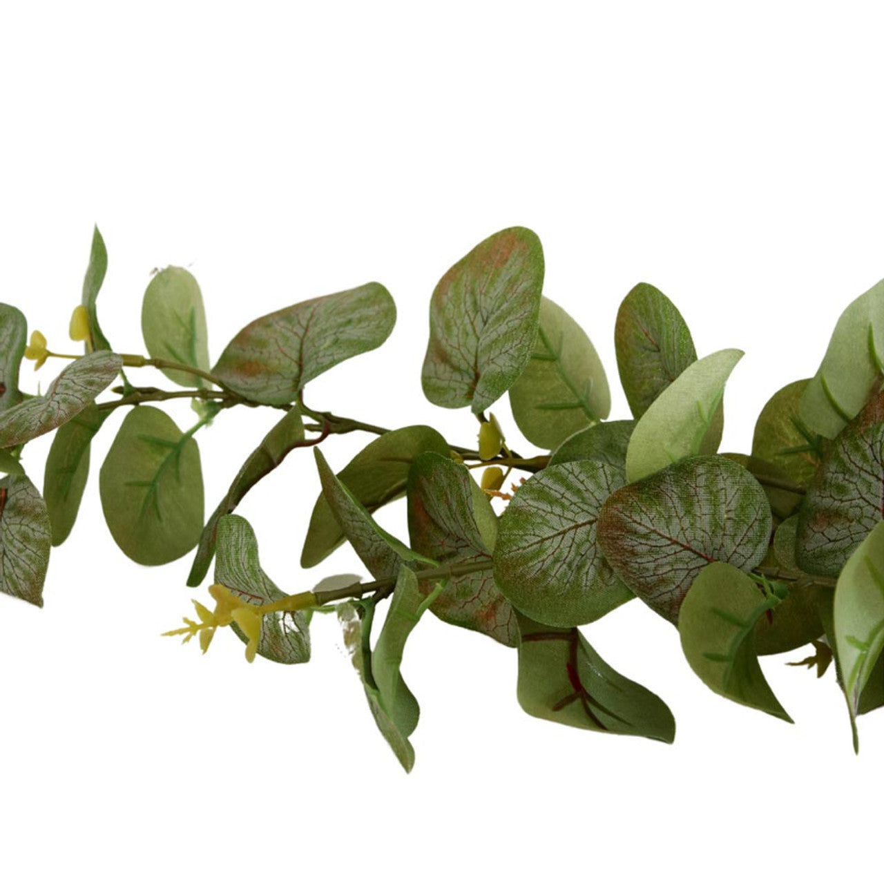 Decorative Green and Red Artificial Leaves with Flowers