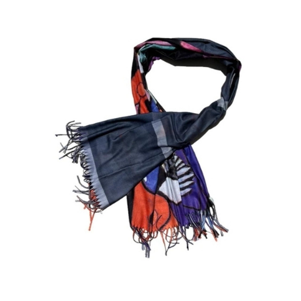 Abstract Blue Checker Lady Scarf - Future Decor