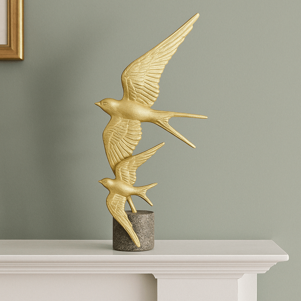 Animal Craft - Two Gold Swallows - Future Decor