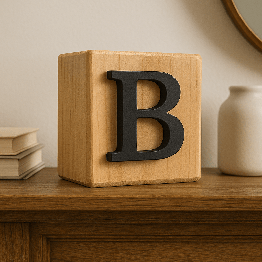 Black Handcrafted Letter Block B - Future Decor