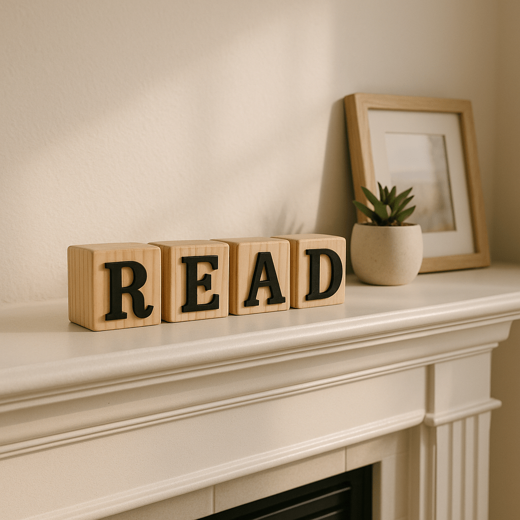 Black Rustic Handcrafted Letter Block R - Future Decor
