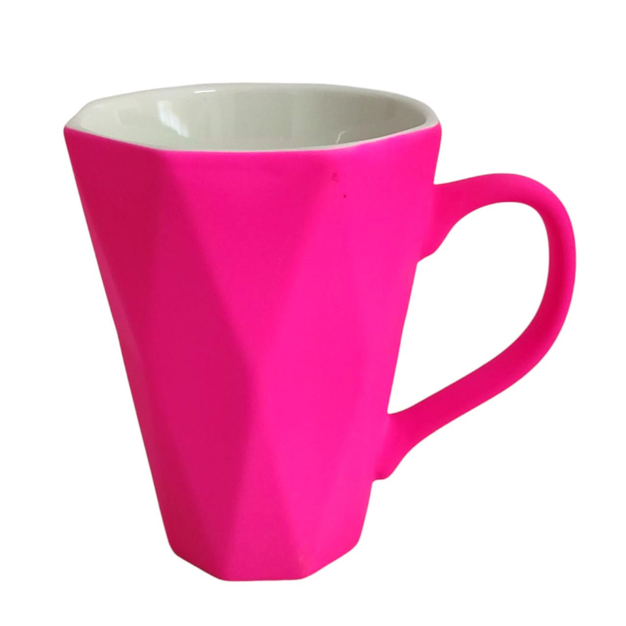 Bright Pink Diamond Pattern Ceramic Mug - Future Decor