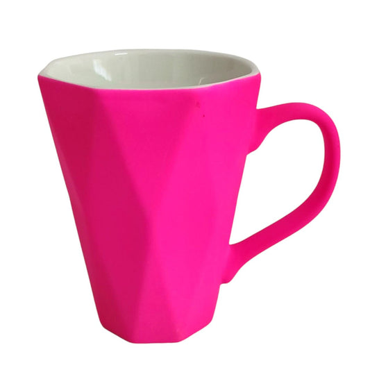 Bright Pink Diamond Pattern Ceramic Mug - Future Decor