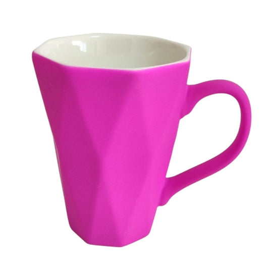 Ceramic Mug with Purple Diamond Design - Future Decor