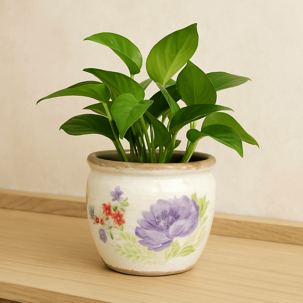 Ceramic Pot - Large Purple Flower - Future Decor