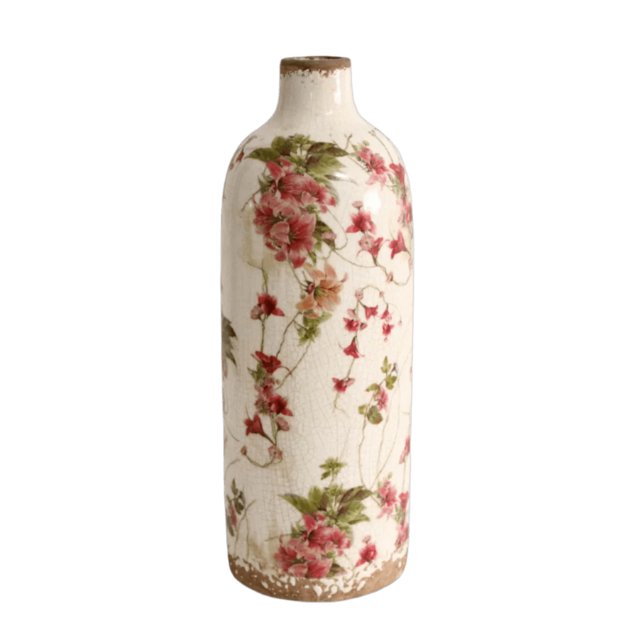 Ceramic Vase - Red Lilly Flowers - Future Decor