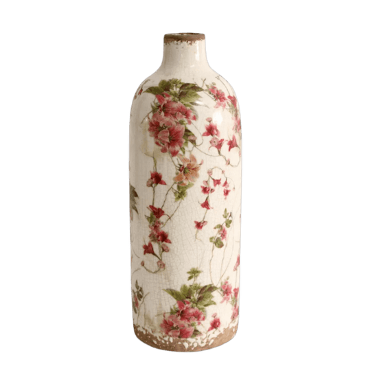 Ceramic Vase - Red Lilly Flowers - Future Decor
