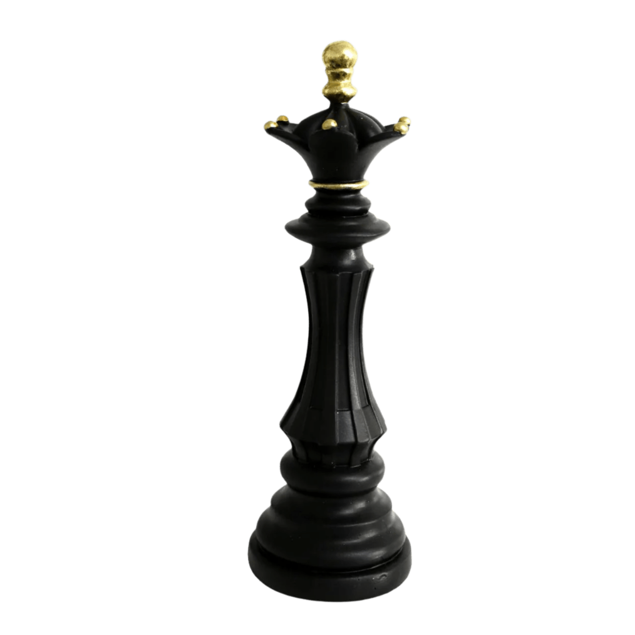 Chess Piece - Black, Gold Trimming Queen - Future Decor