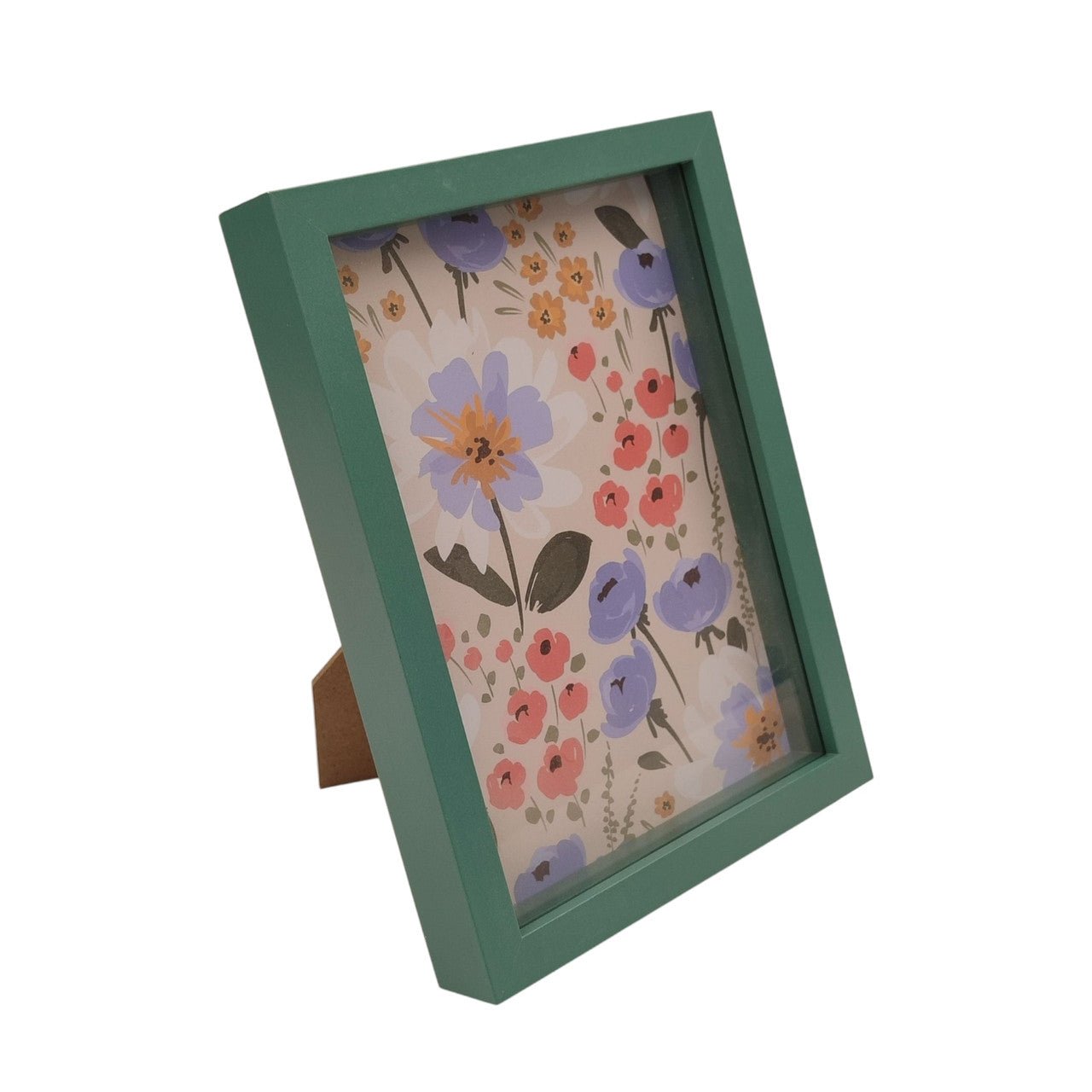 Colorful Floral Picture Frame with Green Border - Future Decor