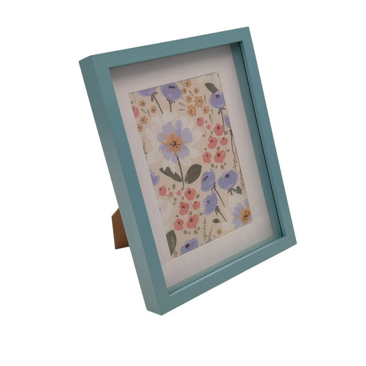Colourful Flower Blue Border Photo Frame 22x17cm - Future Decor
