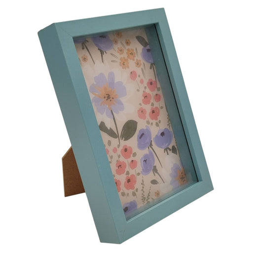 Colourful Flowers Photoframe with Green Border - Future Decor