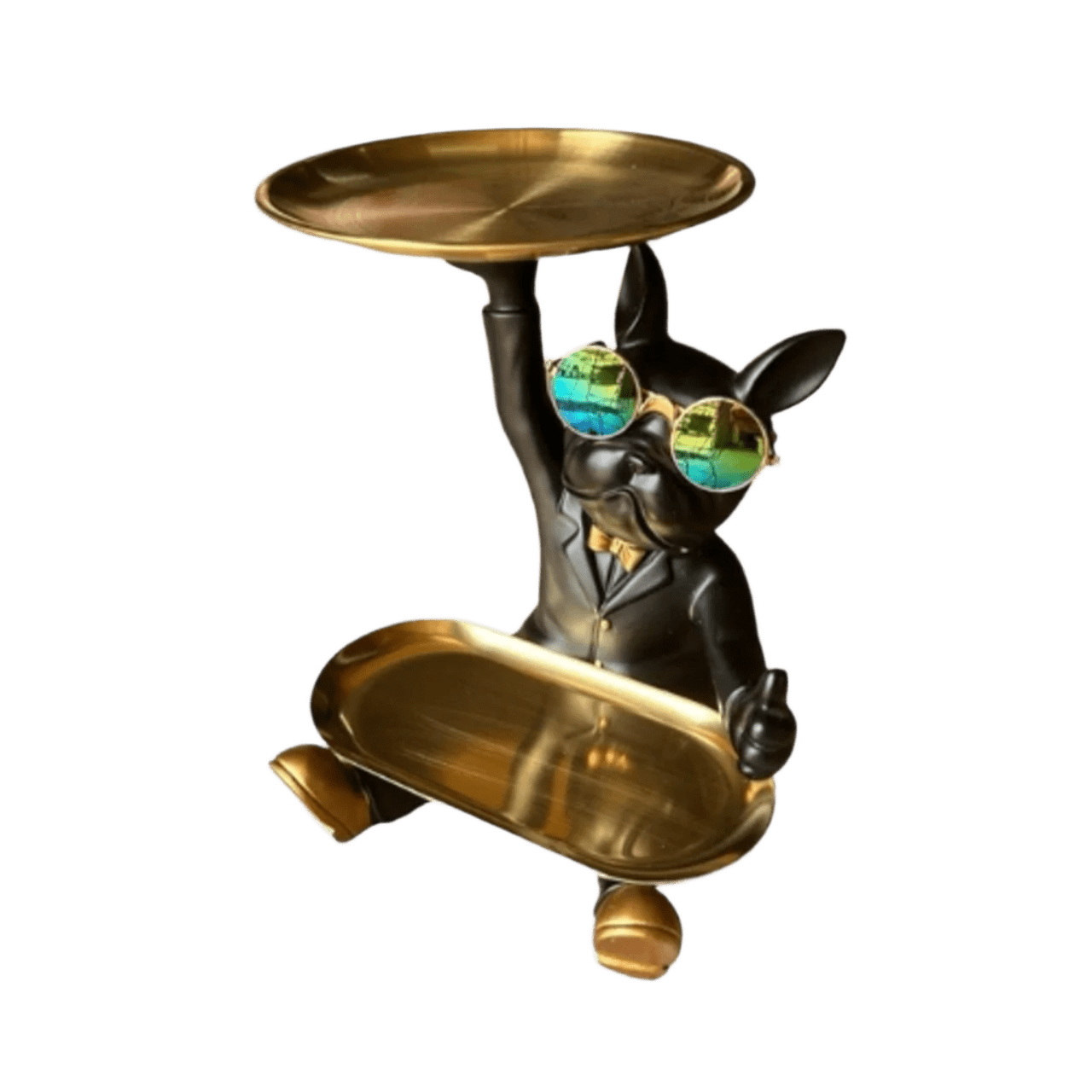 Cool Dog Craft - Black Thumbs Up, Two Gold Plates - Future Decor