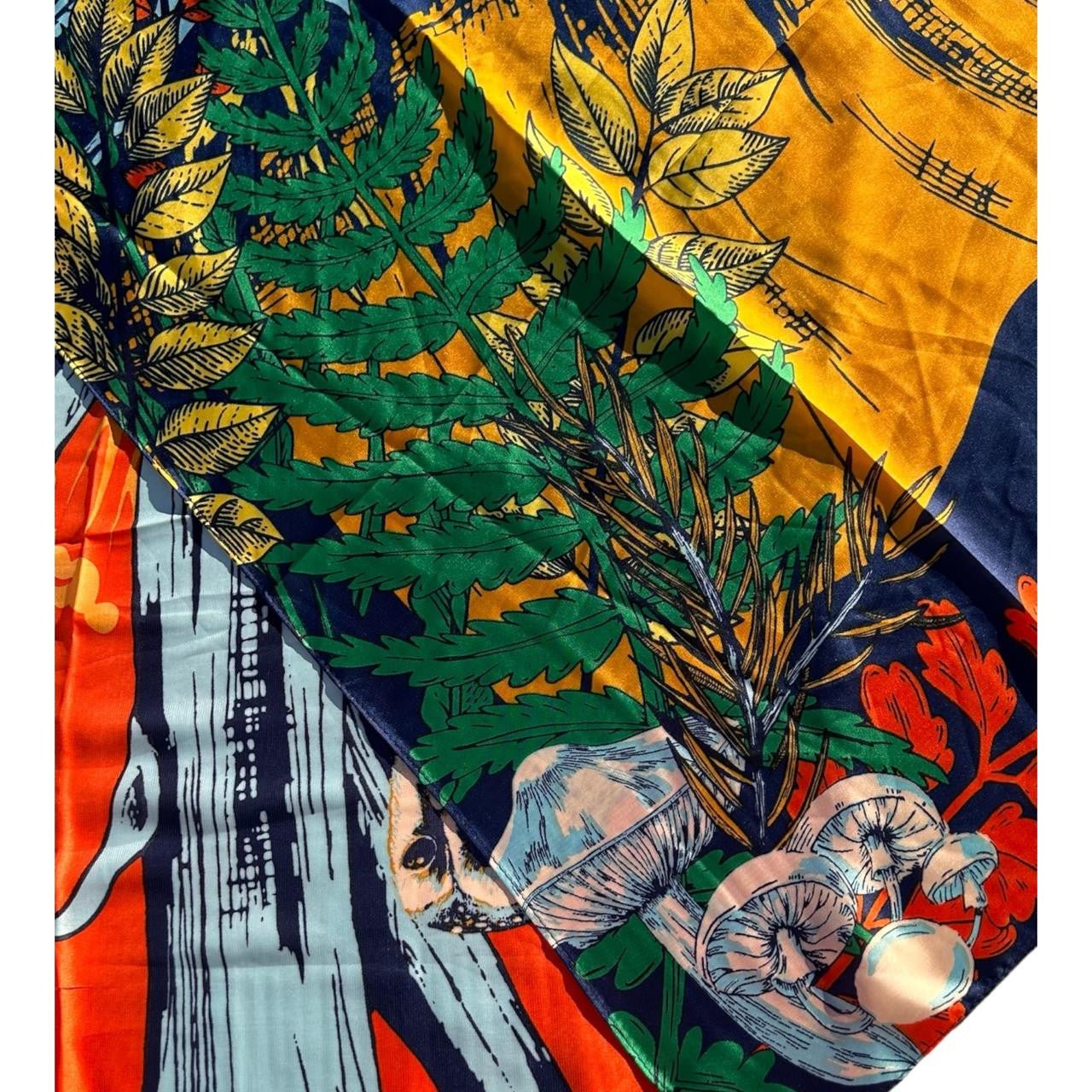 Daytime Tree and Red Mushroom Polyester Fashion Scarf - Future Decor