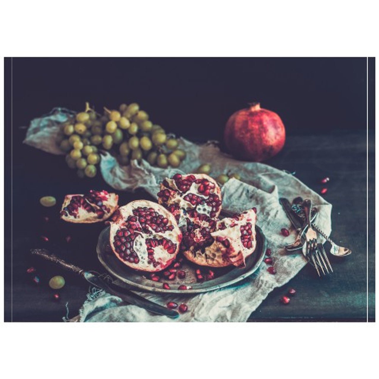 Elegant Pomegranate Still Life Disposable Placemats - 24 Pack - Future Decor
