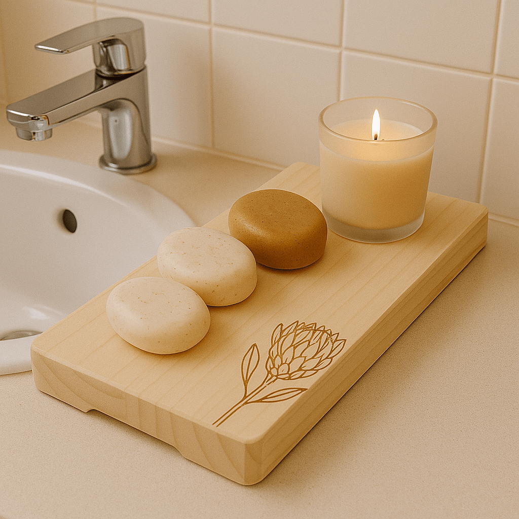 Elegant White Wash Bathroom Tray Stand - Future Decor