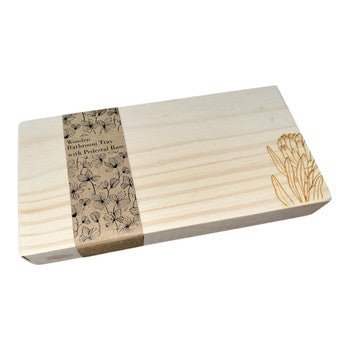 Elegant White Wash Bathroom Tray Stand - Future Decor