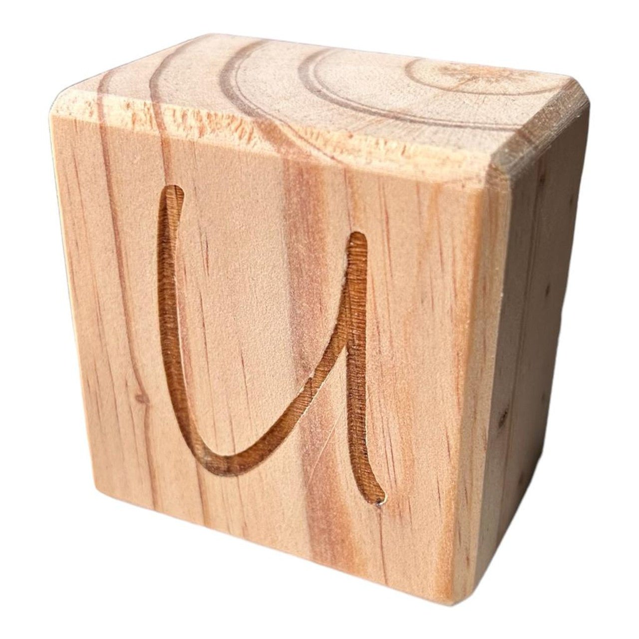 Engraved Handcrafted Letter Block U - Future Decor