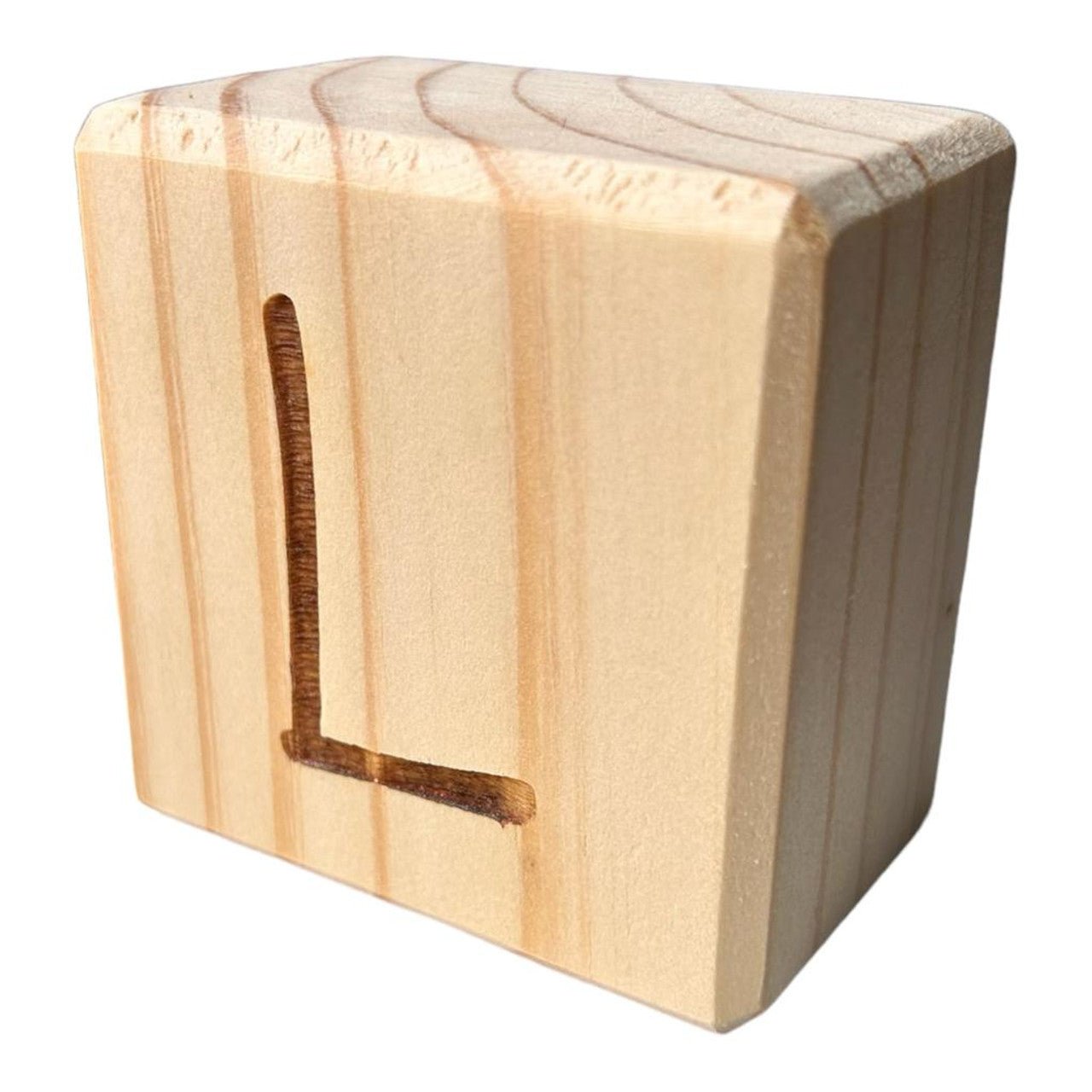 Engraved Handcrafted Wooden Letter Block L - Future Decor