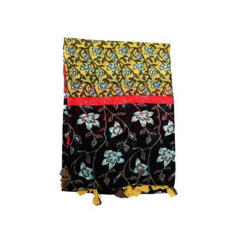 Floral Elegance Scarf in Red and Yellow - Future Decor