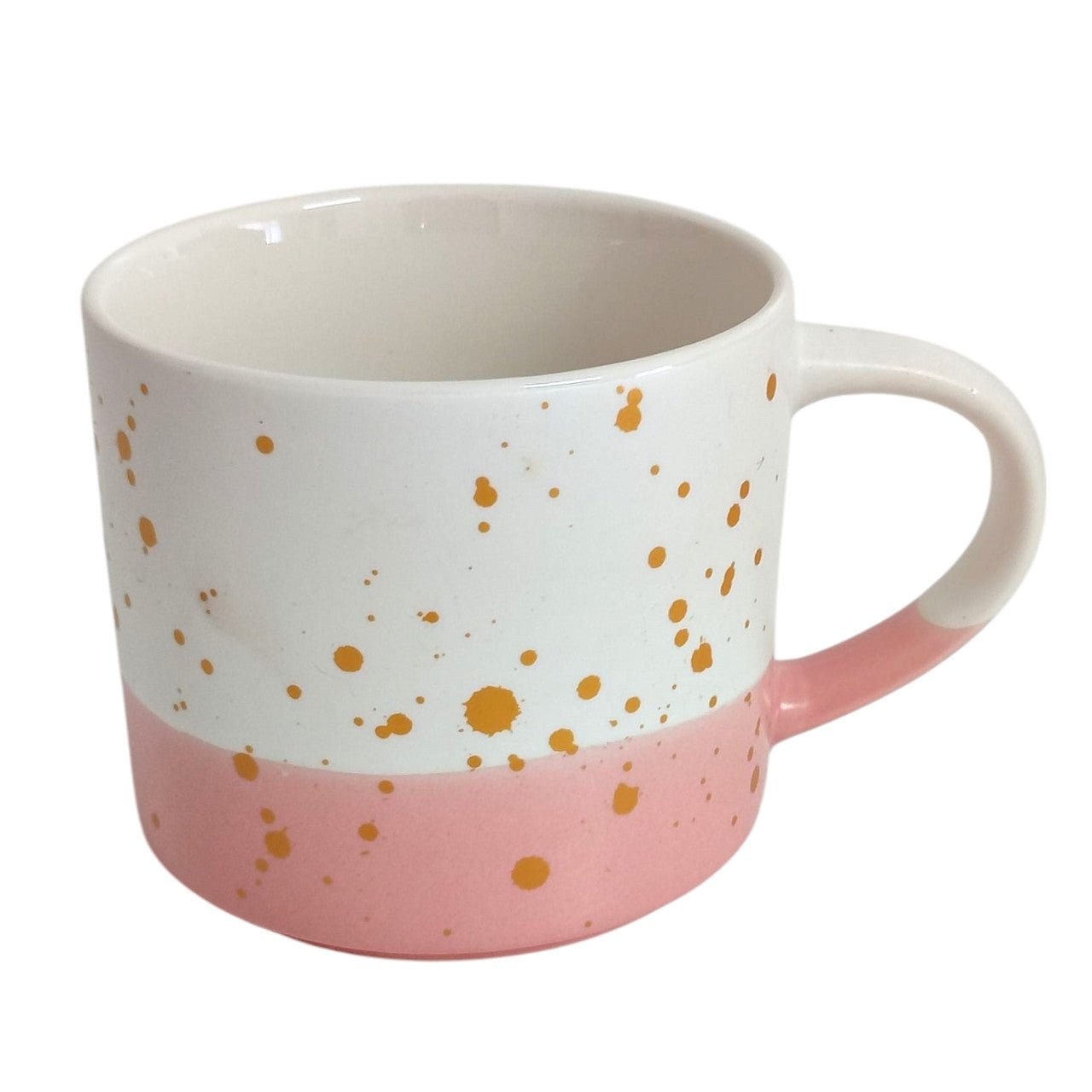 Gold Speckle Elegant Ceramic Mug with Pink Accent - Future Decor