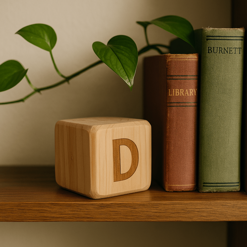 Handcrafted Wooden Alphabet Block - D - Future Decor
