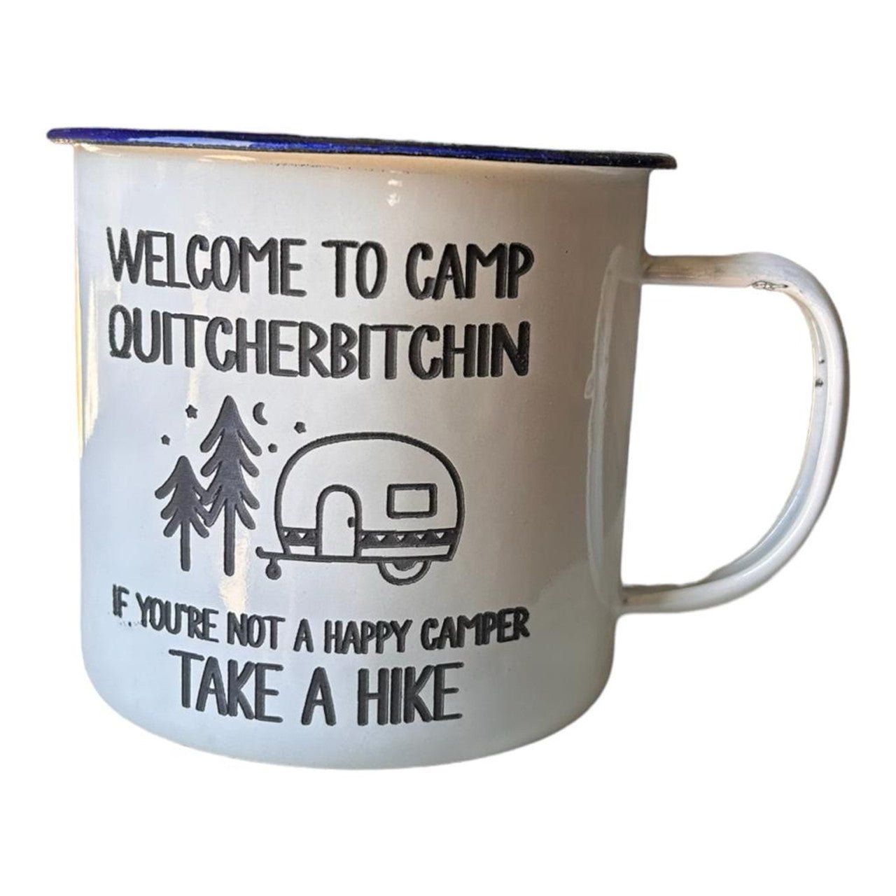 Happy Camper Engraved Enamel Mug - Future Decor
