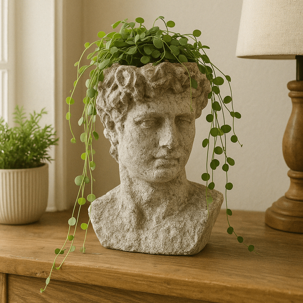 Large Rough Ceramic Grey Male Bust - Future Decor