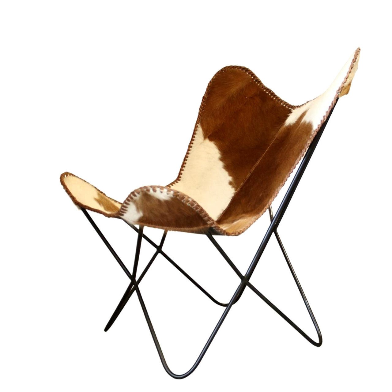 Leather & Iron Butterfly Chair - Future Decor