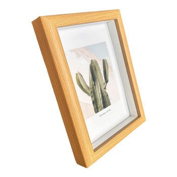 Medium Wood Finish Photoframe with Cactus Design - Future Decor