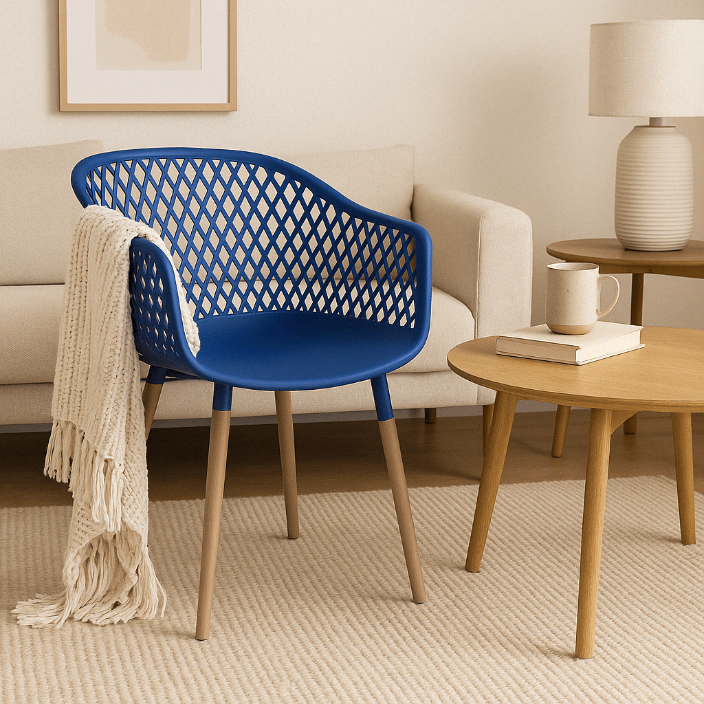 Navy Diamond Back Chair - Future Decor