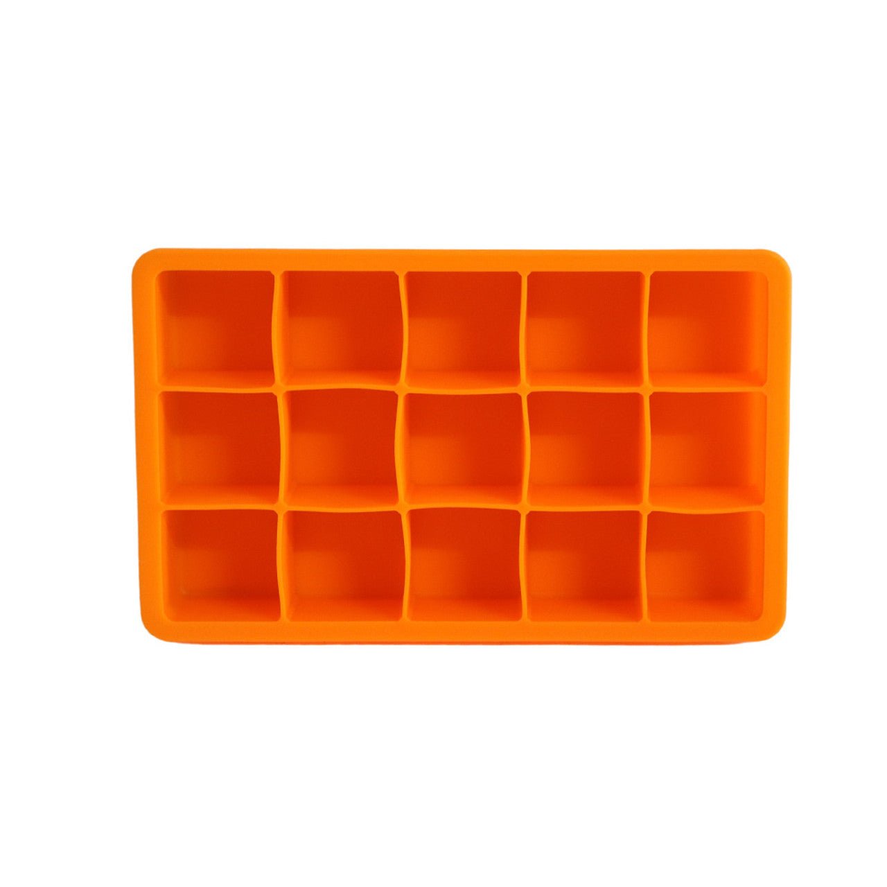 Orange Silicone Ice Cube Tray with 15 Cubes - Future Decor