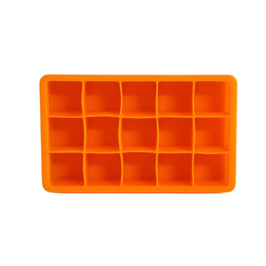 Orange Silicone Ice Cube Tray with 15 Cubes - Future Decor
