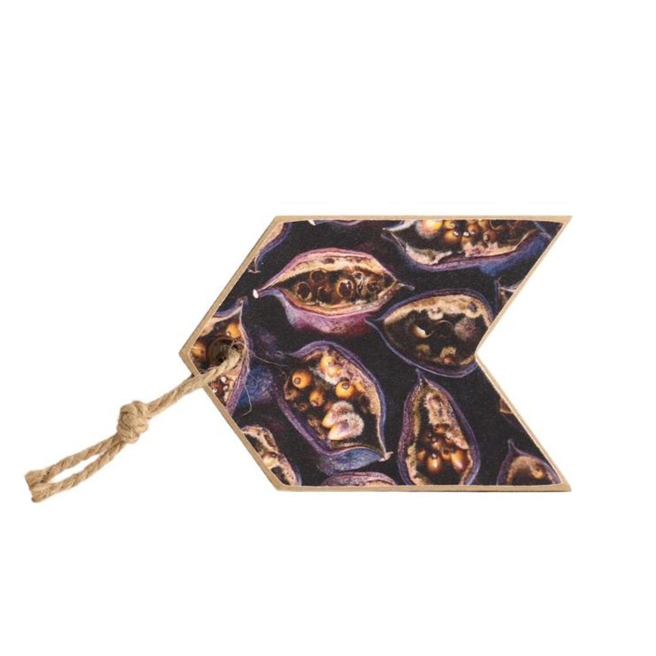 Purple and Yellow Seed Pod Gift Wrap Tag - Future Decor