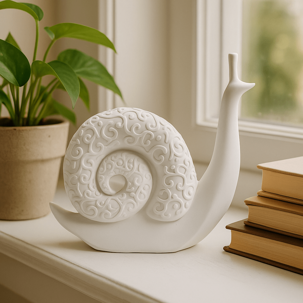 Quirky White Snail Décor Figurine - Future Decor
