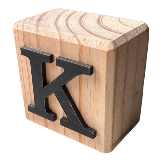 Rustic Black Wooden Letter Block K - Future Decor