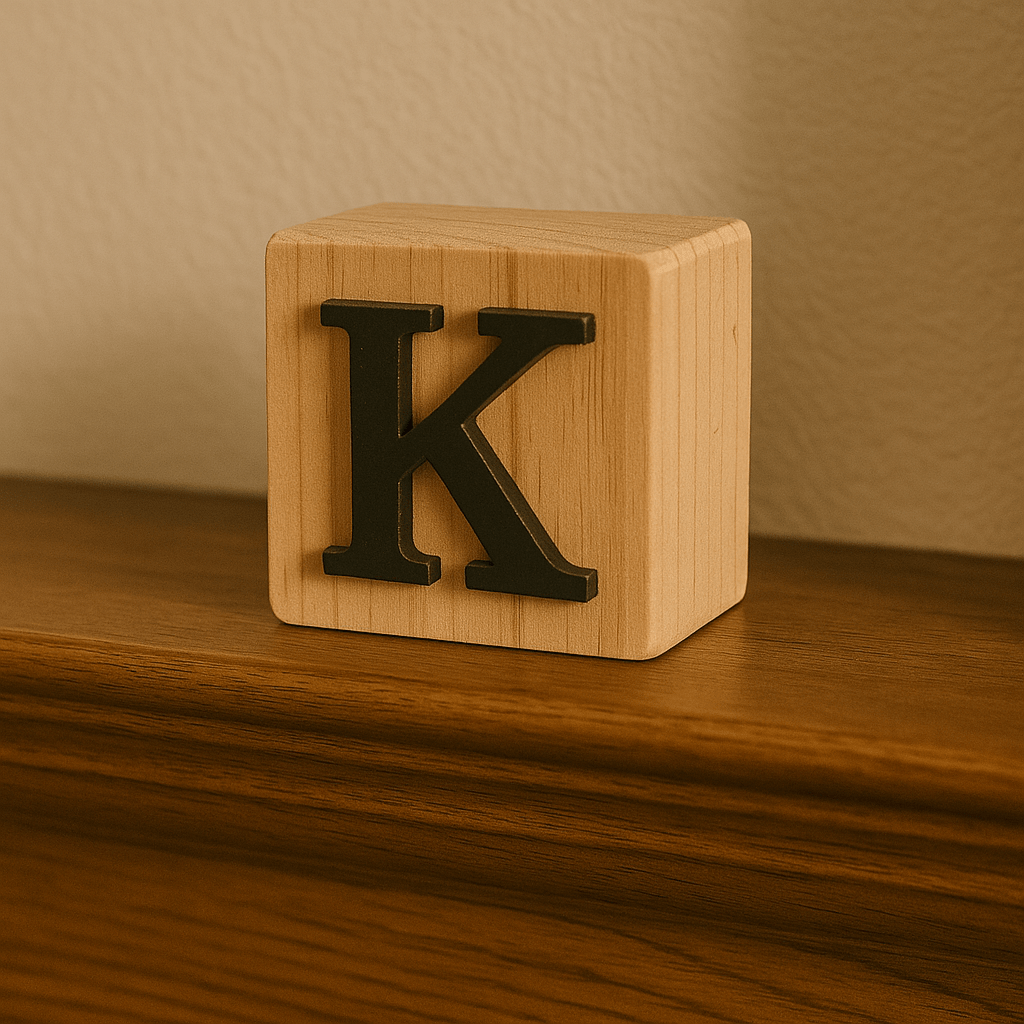 Rustic Black Wooden Letter Block K - Future Decor