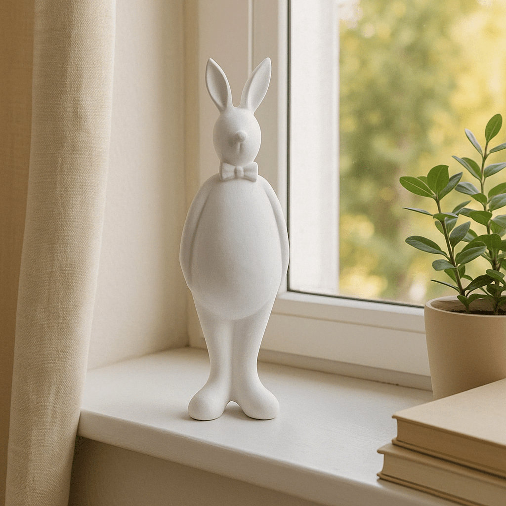 Small Big Belly Standing Bow Tie Bunny - Future Decor