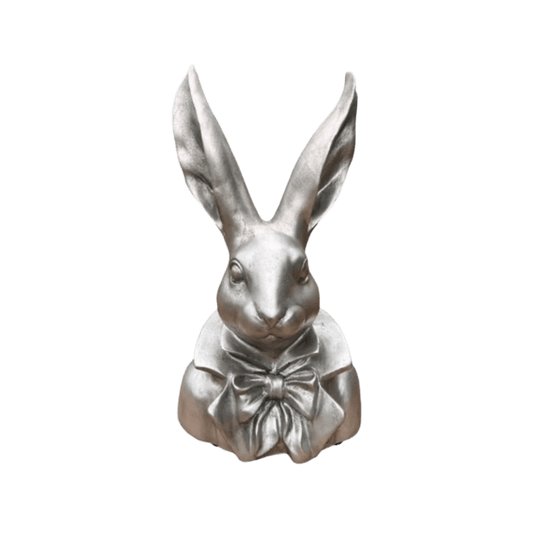 Small Silver Gentleman Bunny Bust - Future Decor