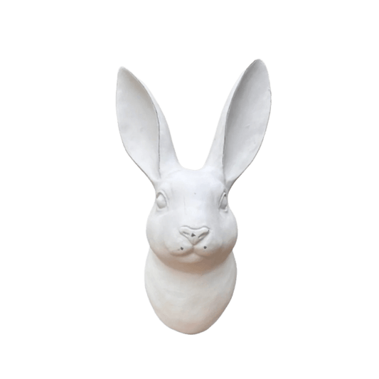 Small White Ceramic Bunny Head - Future Decor