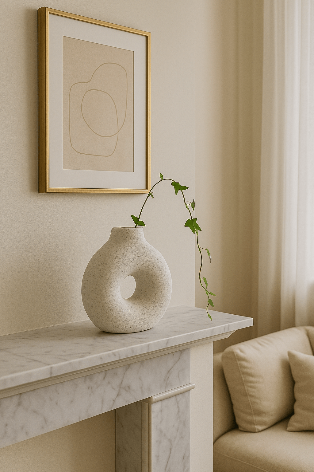 Small White Ceramic Doughnut Vase - Future Decor