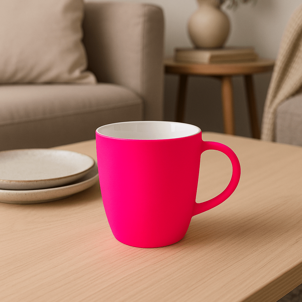 Vibrant Red - Pink Ceramic Mug - Future Decor