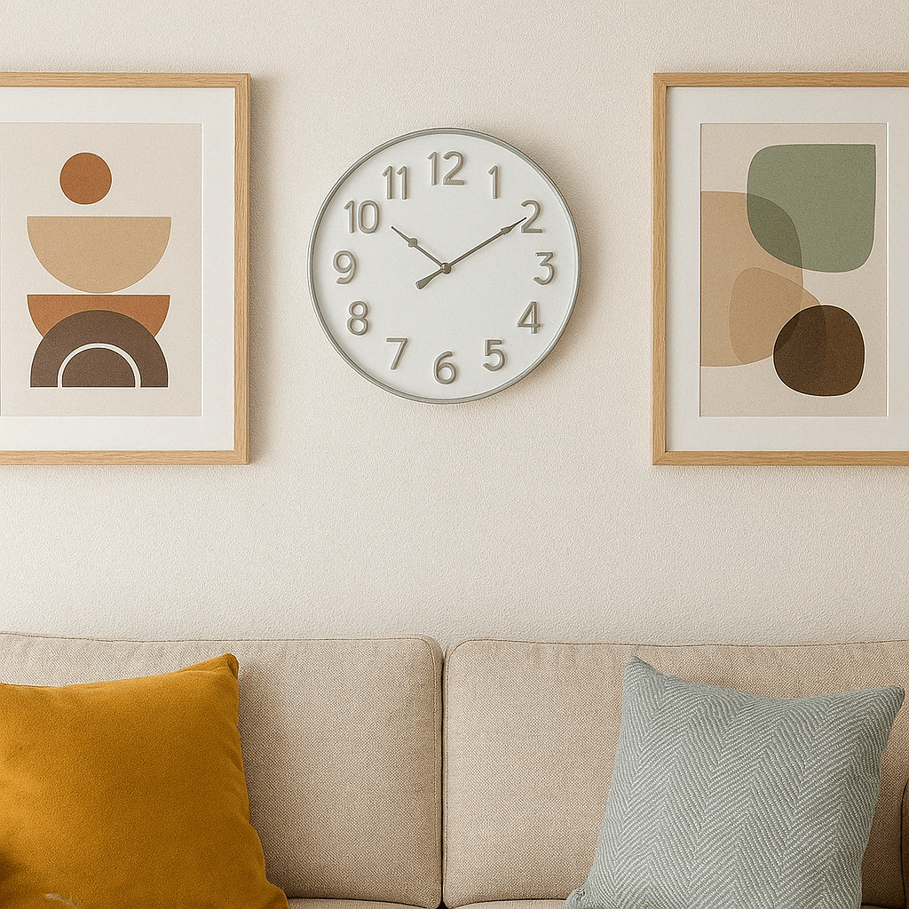 Wall Clock - Grey With Grey Clock Hands - Future Decor