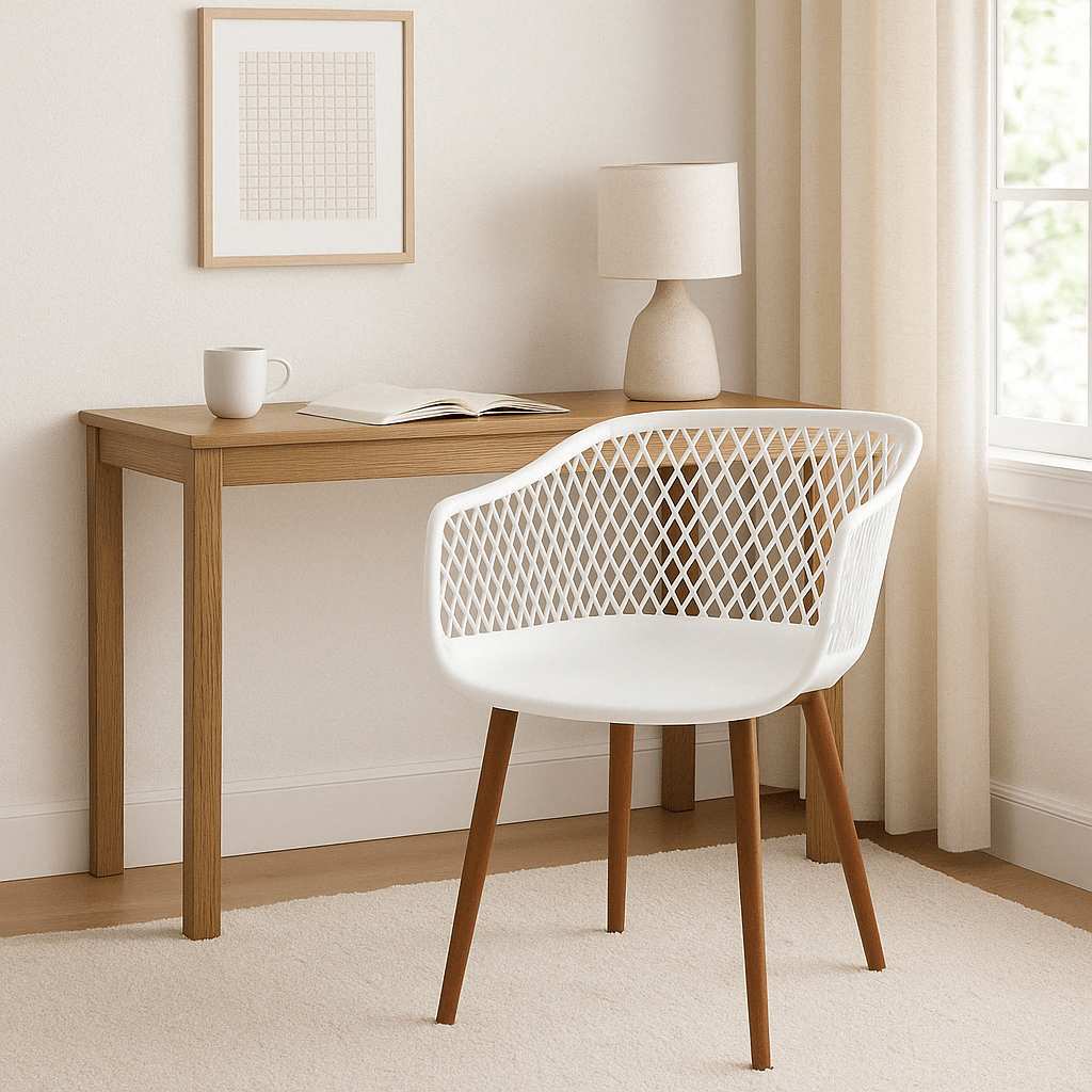 White Diamond Back Chair - Future Decor