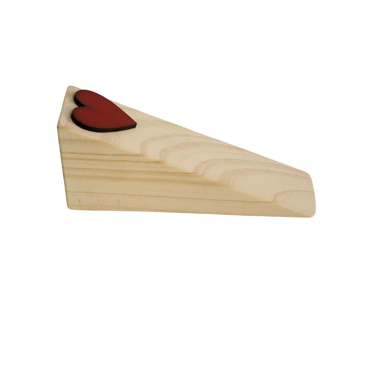 Wooden Doorstop - Red Heart Wedge - Future Decor