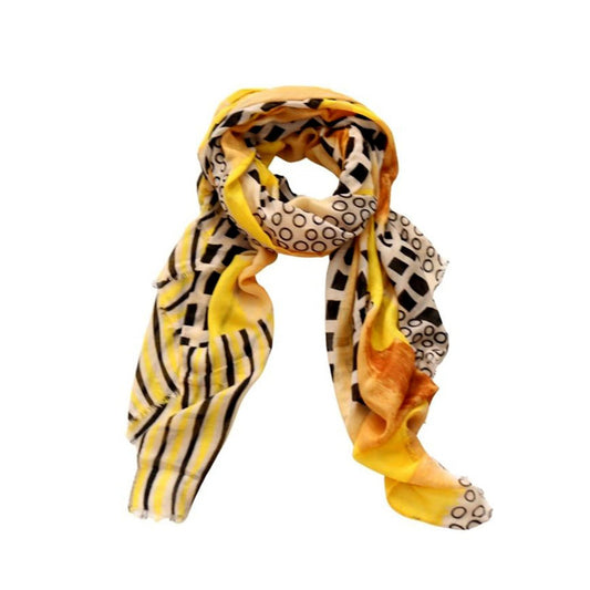 Yellow and Orange Abstract Pattern Scarf - Future Decor