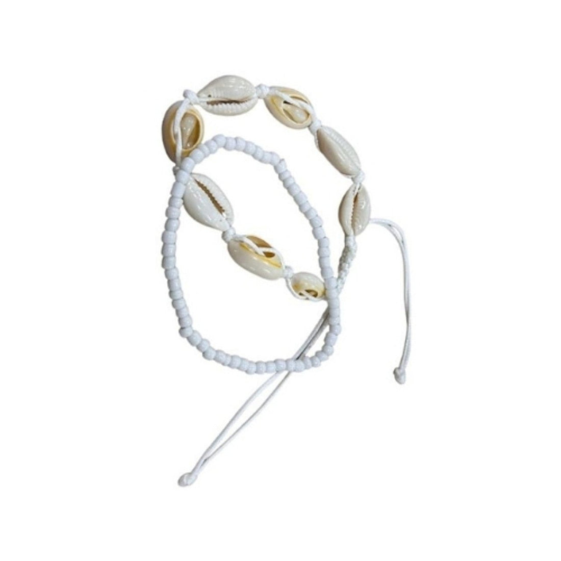 Anklet - White String & Shells - Bohemian Beach Style – Future Decor