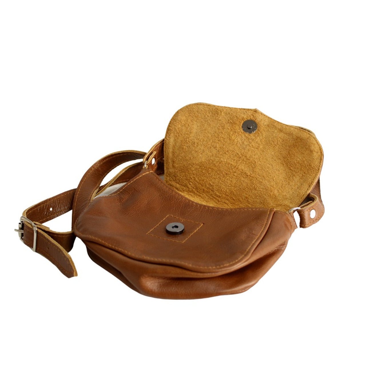 Brown Leather Tulip Envelope Sling Bag - Future Decor