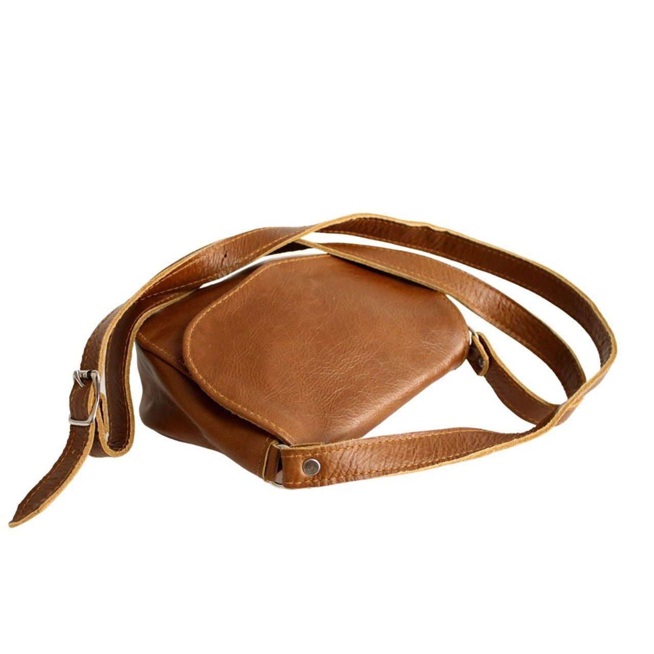 Brown Leather Tulip Envelope Sling Bag - Future Decor